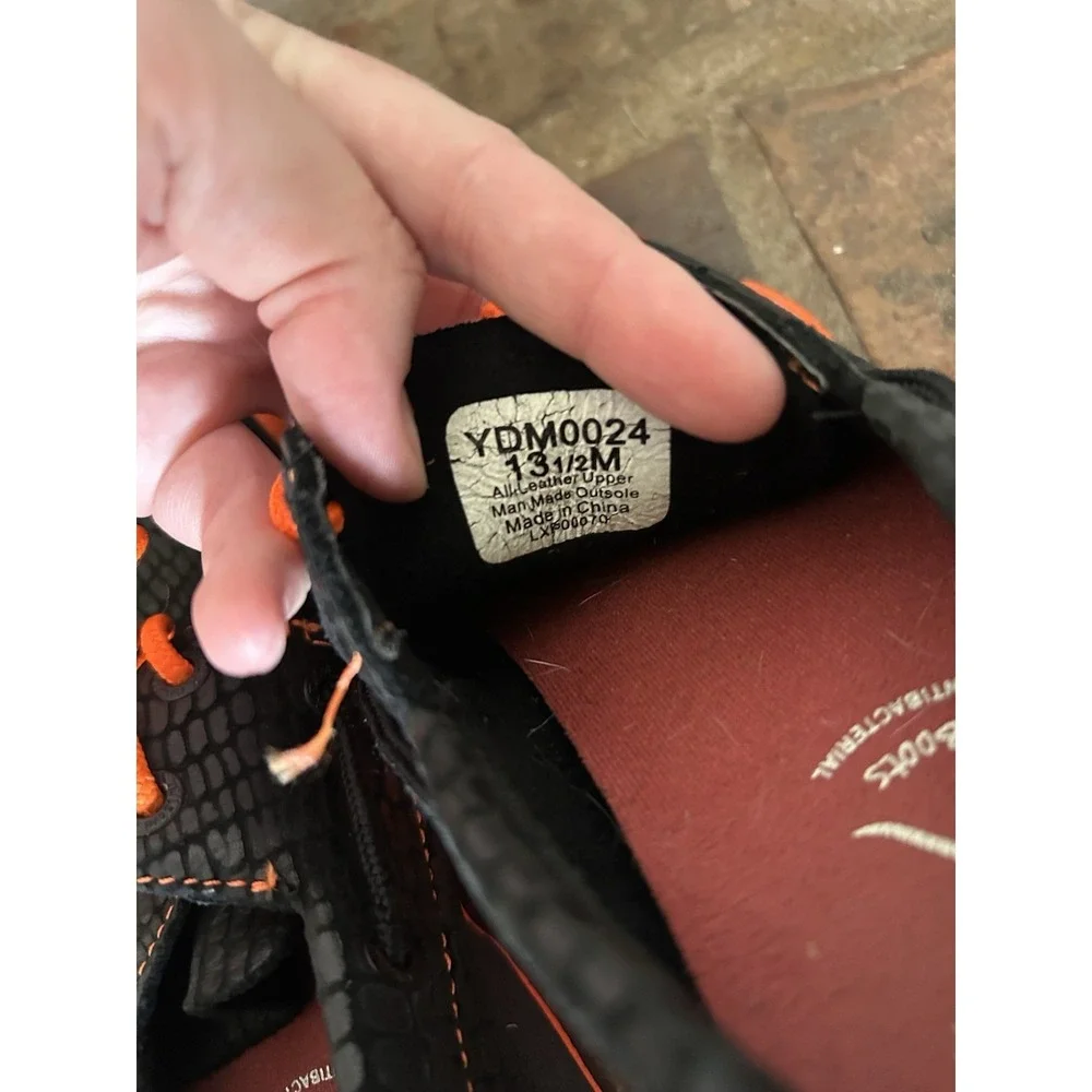 Boys Black And Orange Twisted X Driving Moccasin Size 13.5‎